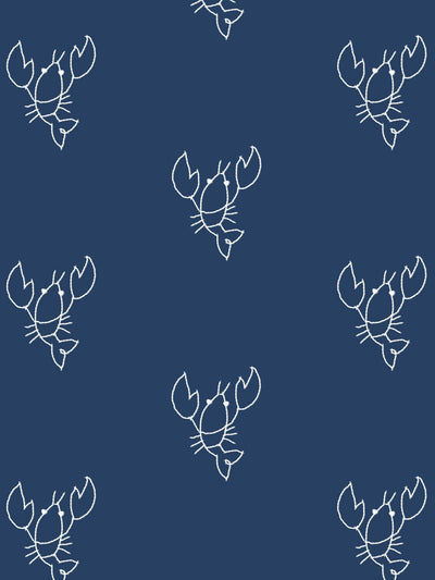 'Lobsters' Wallpaper by Lingua Franca - Navy