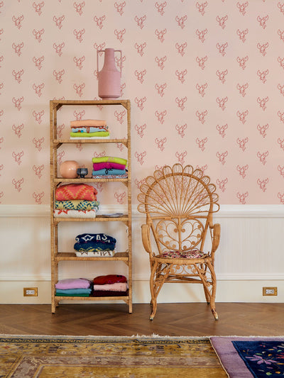 'Lobsters' Wallpaper by Lingua Franca - Red on Peach