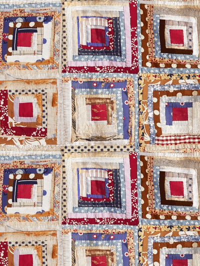 log cabin quilt wallpaper chris benz multi