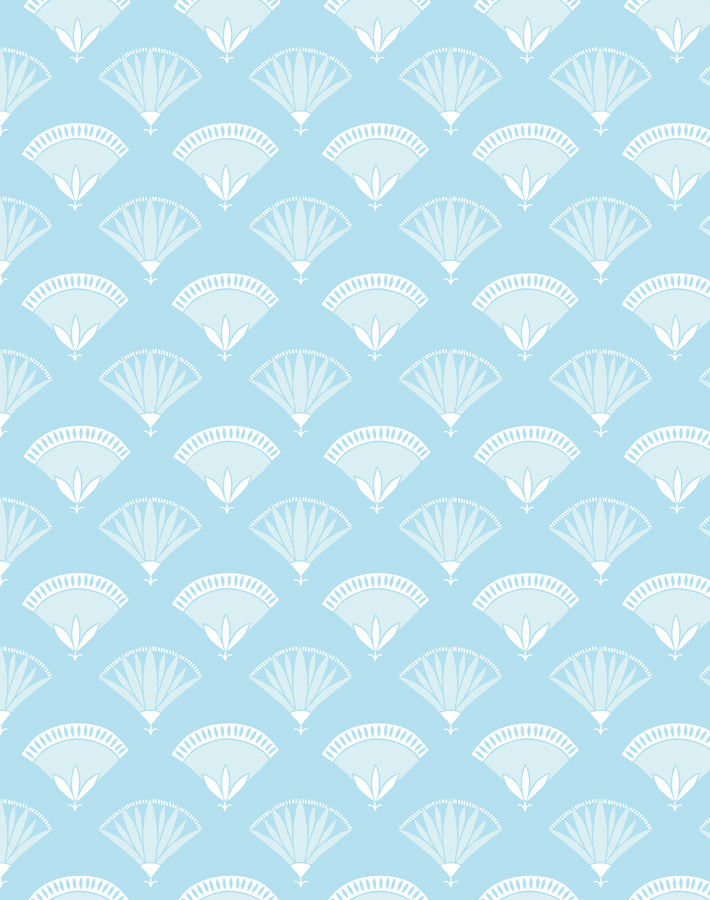 'Lotus Papyrus' Wallpaper by Tea Collection - Baby Blue
