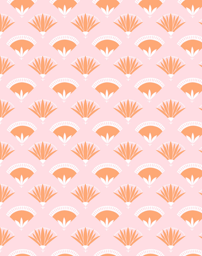 'Lotus Papyrus' Wallpaper by Tea Collection - Creamsicle