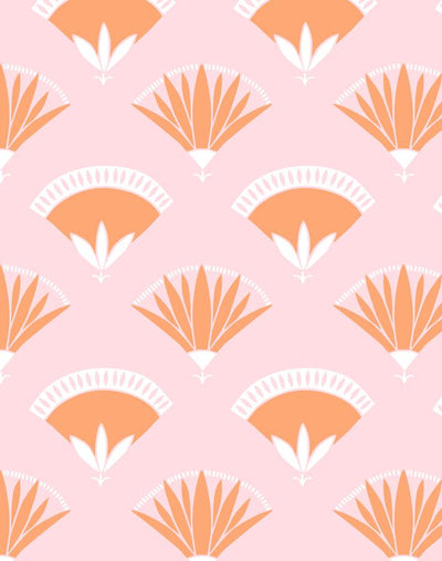 'Lotus Papyrus' Wallpaper by Tea Collection - Creamsicle