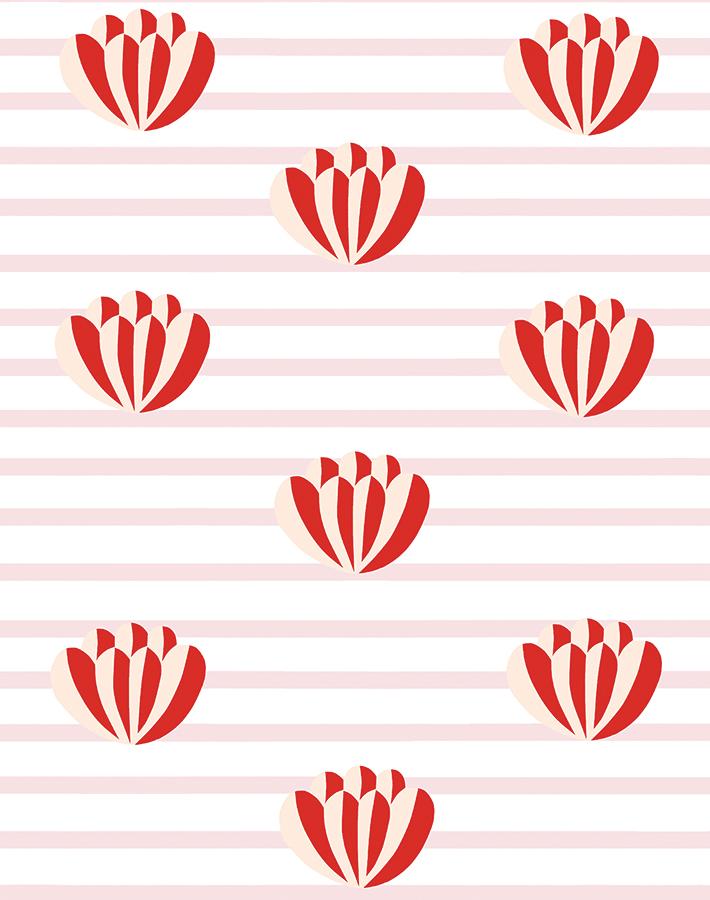 'Lotus Stripe' Wallpaper by Clare V. - Pink