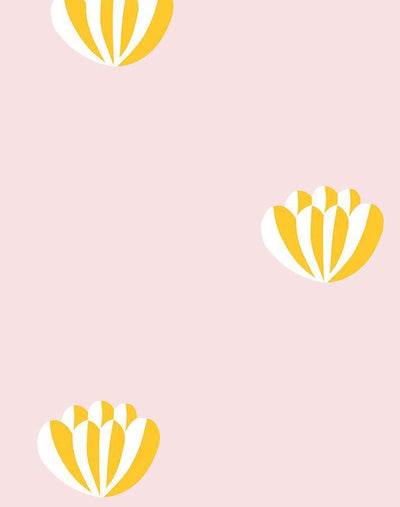 'Lotus' Wallpaper by Clare V. - Marigold