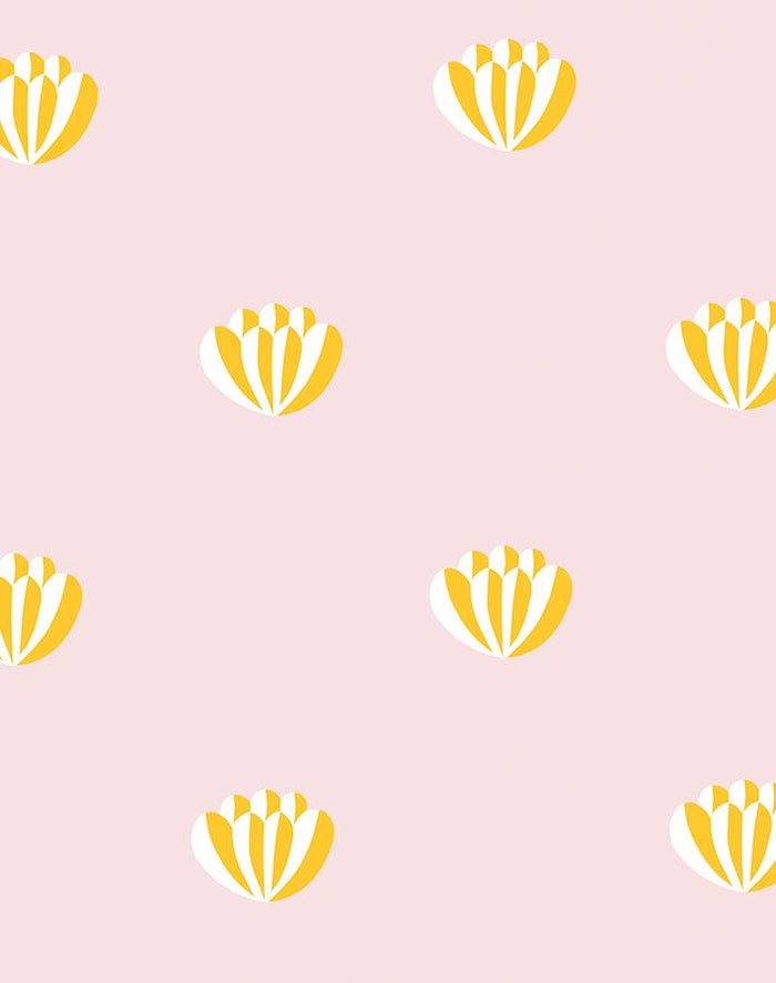 'Lotus' Wallpaper by Clare V. - Marigold