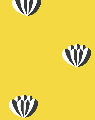 'Lotus' Wallpaper by Clare V. - Yellow