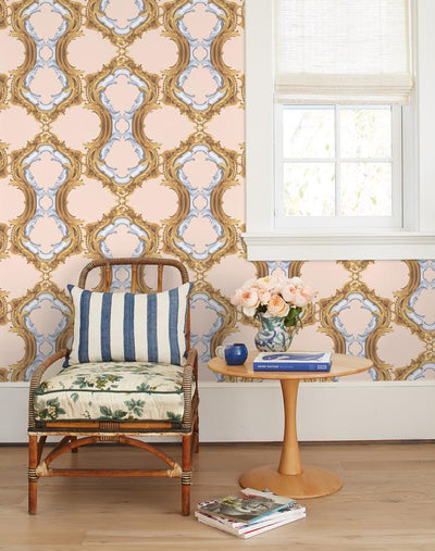 'Louie Whoey' Wallpaper by Wallshoppe - Peach