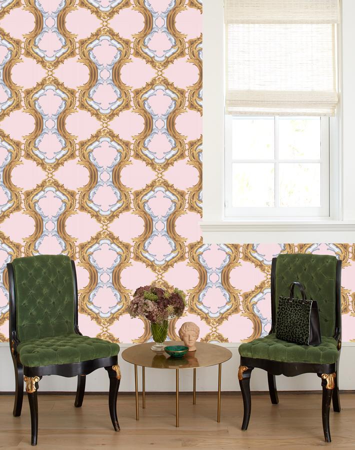 'Louie Whoey' Wallpaper by Wallshoppe - Pink