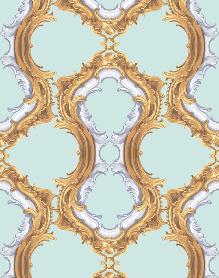 'Louie Whoey' Wallpaper by Wallshoppe - Seafoam