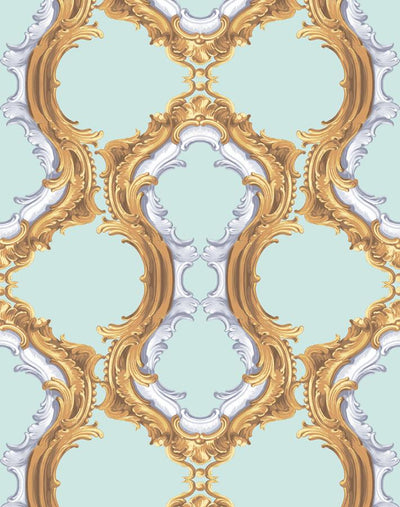 'Louie Whoey' Wallpaper by Wallshoppe - Seafoam