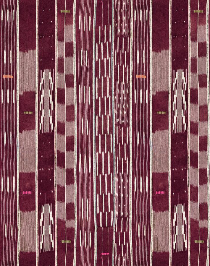 'Large Madison Stripe' Wallpaper by Chris Benz - Aubergine