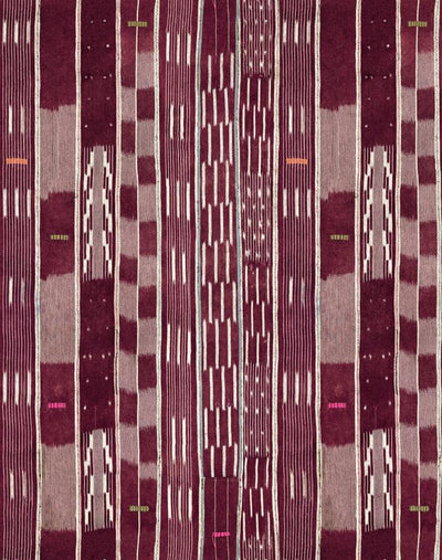 'Large Madison Stripe' Wallpaper by Chris Benz - Aubergine