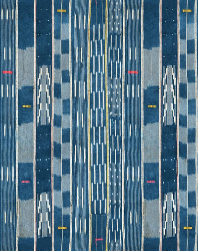 'Large Madison Stripe' Wallpaper by Chris Benz - Blue