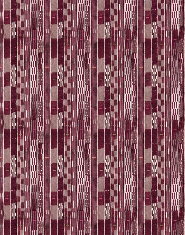 'Small Madison Stripe' Wallpaper by Chris Benz - Aubergine