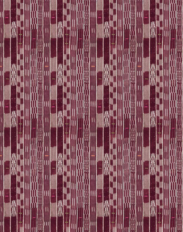 'Small Madison Stripe' Wallpaper by Chris Benz - Aubergine