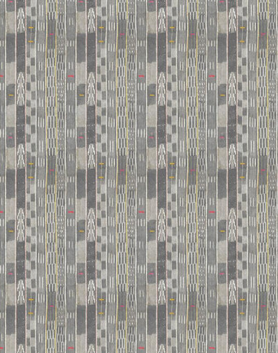 'Small Madison Stripe' Wallpaper by Chris Benz - Faded Black