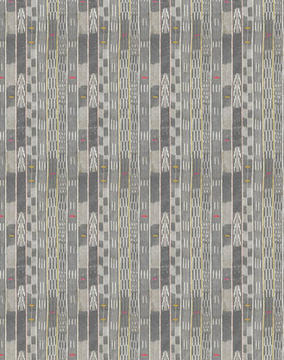 'Small Madison Stripe' Wallpaper by Chris Benz - Faded Black