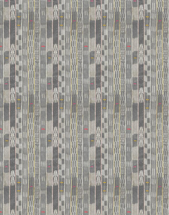 'Small Madison Stripe' Wallpaper by Chris Benz - Faded Black