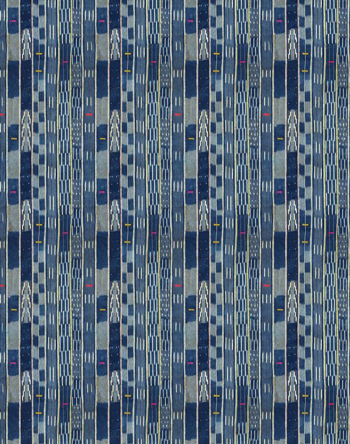 'Small Madison Stripe' Wallpaper by Chris Benz - Indigo