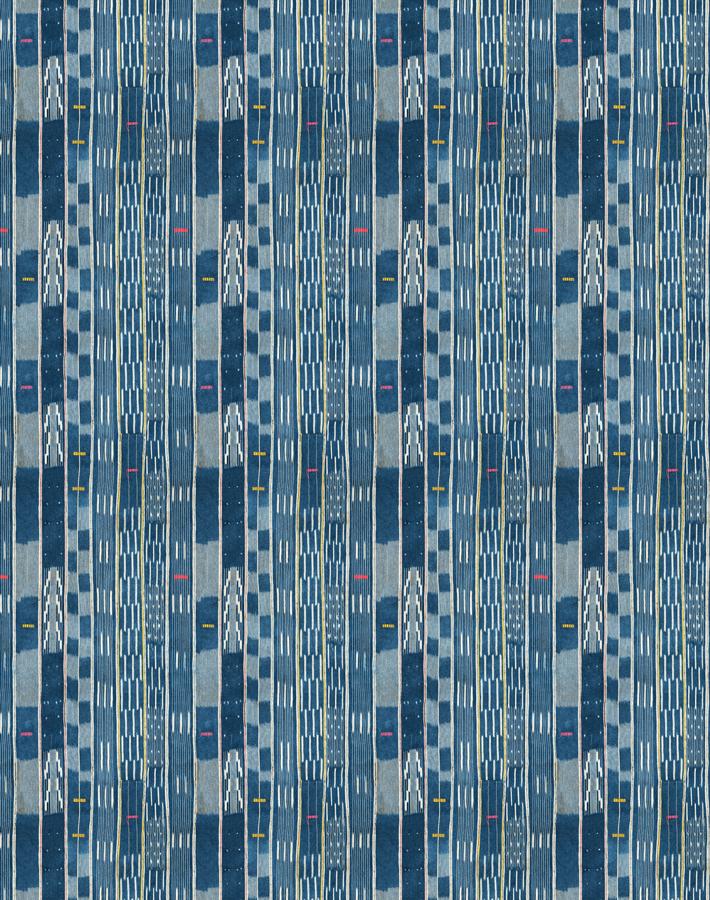 'Small Madison Stripe' Wallpaper by Chris Benz - Blue