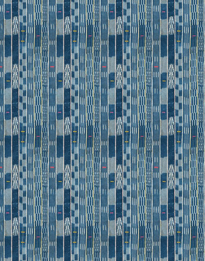'Small Madison Stripe' Wallpaper by Chris Benz - Blue
