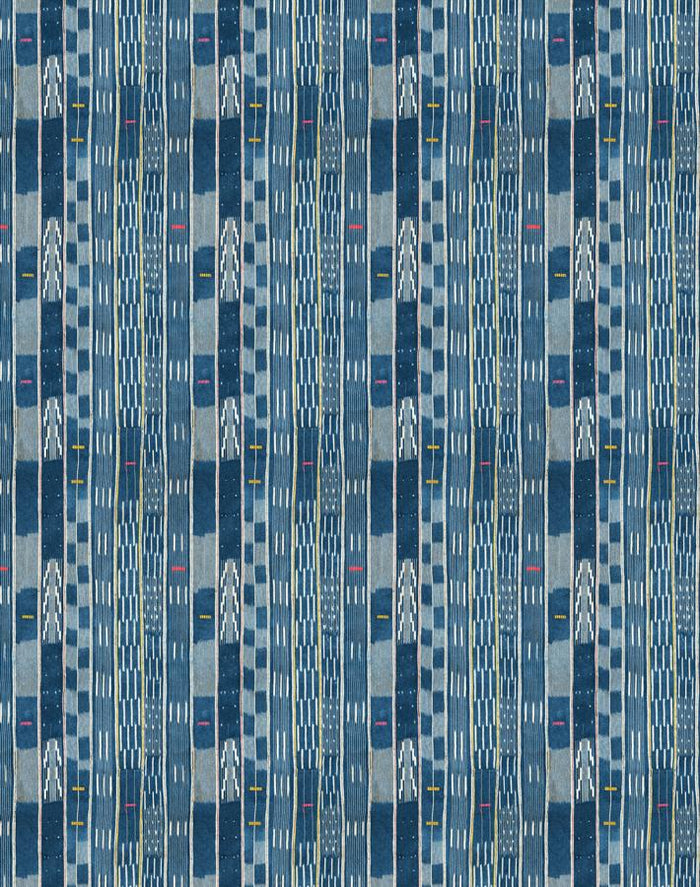 'Small Madison Stripe' Wallpaper by Chris Benz - Blue