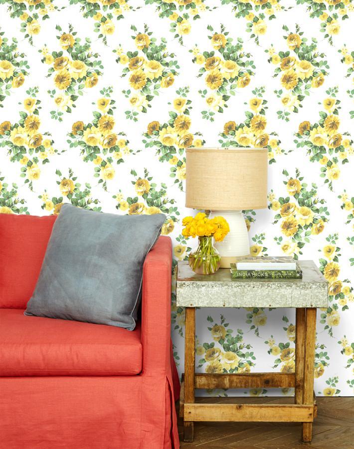 'Maggie May' Wallpaper by Wallshoppe - Yellow