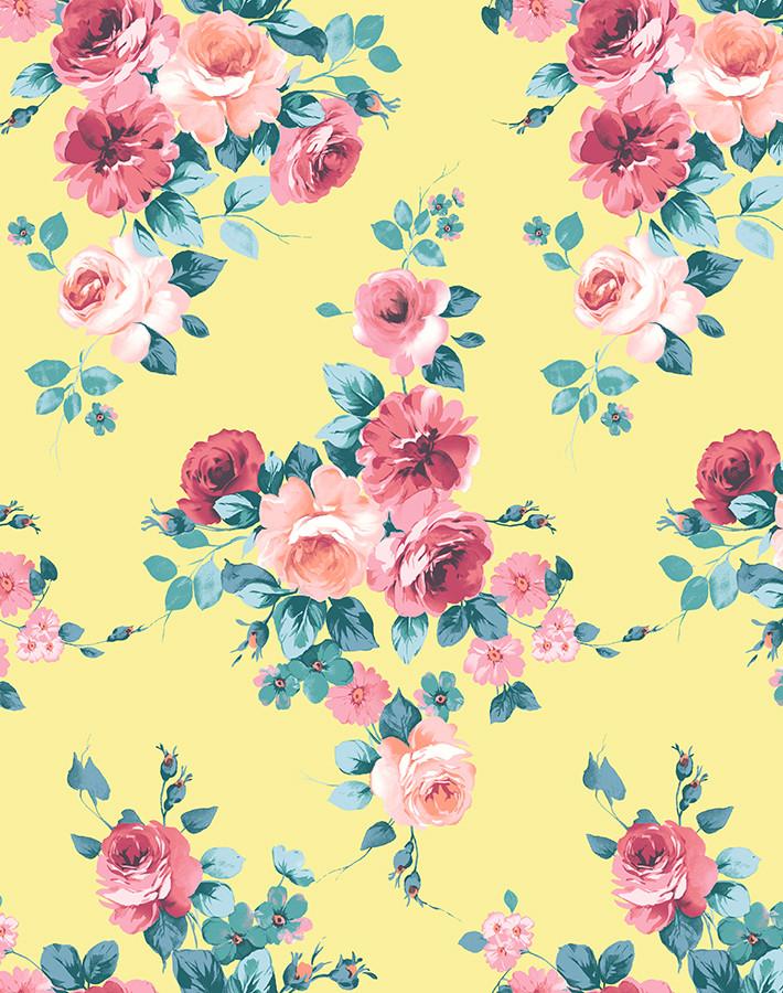 'Maggie May' Wallpaper by Wallshoppe - Lemon