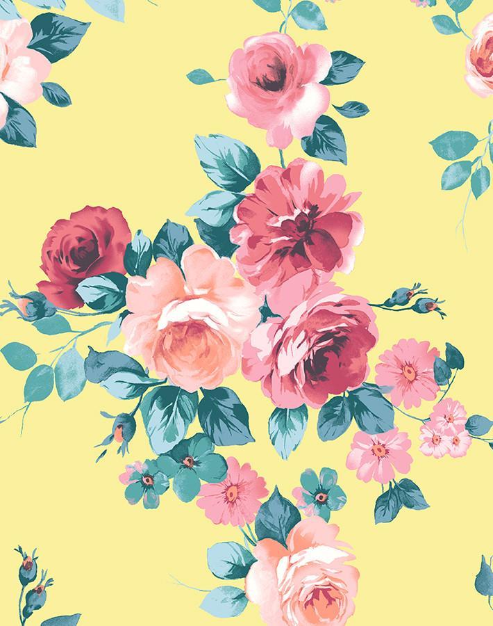 'Maggie May' Wallpaper by Wallshoppe - Lemon