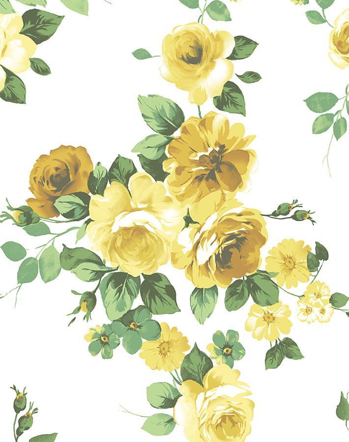 'Maggie May' Wallpaper by Wallshoppe - Yellow