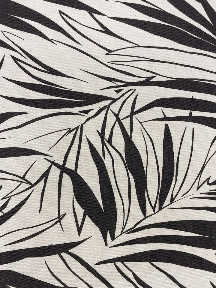 fabric by the yard majesty palm black on raw canvas
