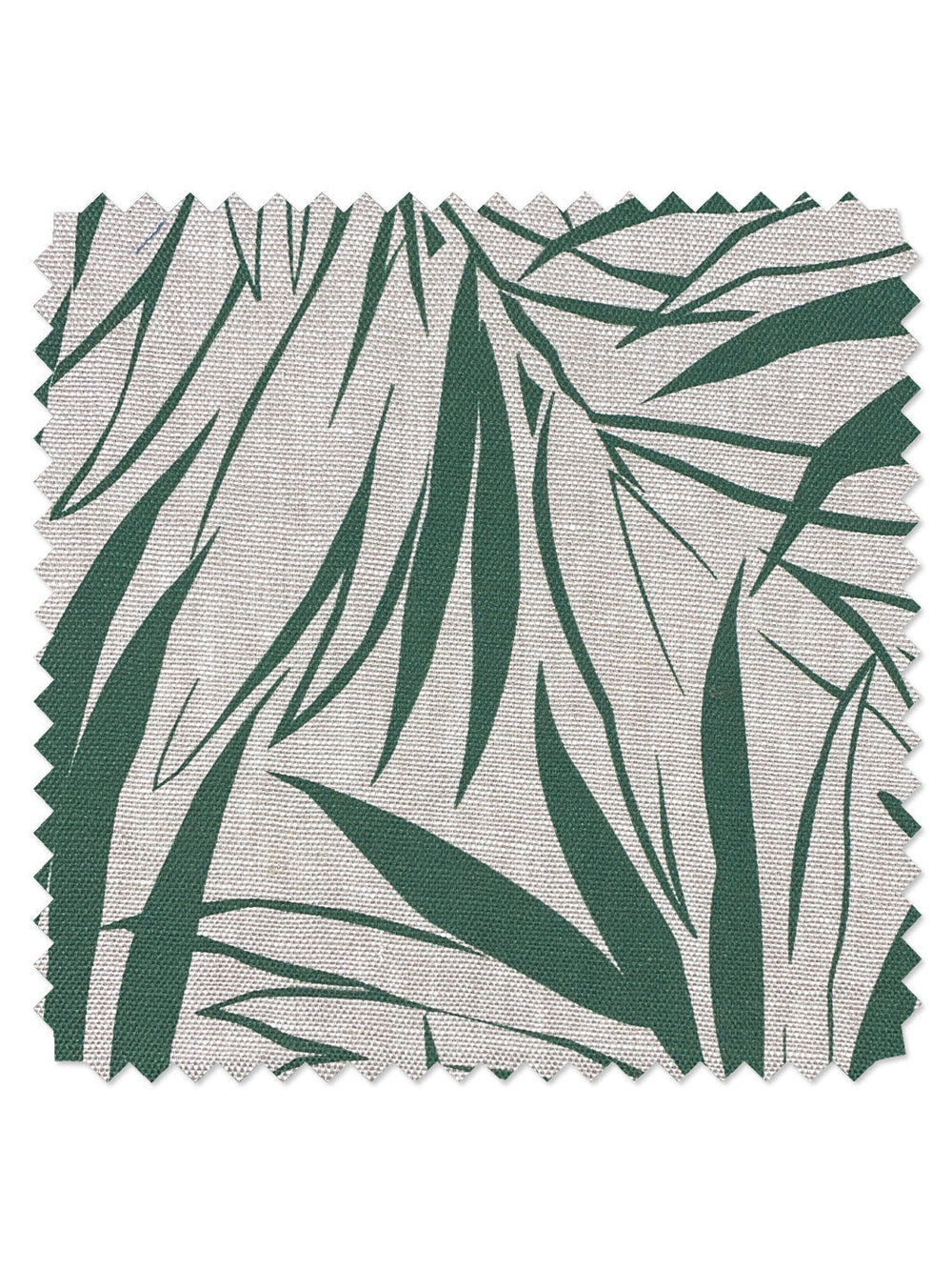 fabric by the yard majesty palm green on flax linen