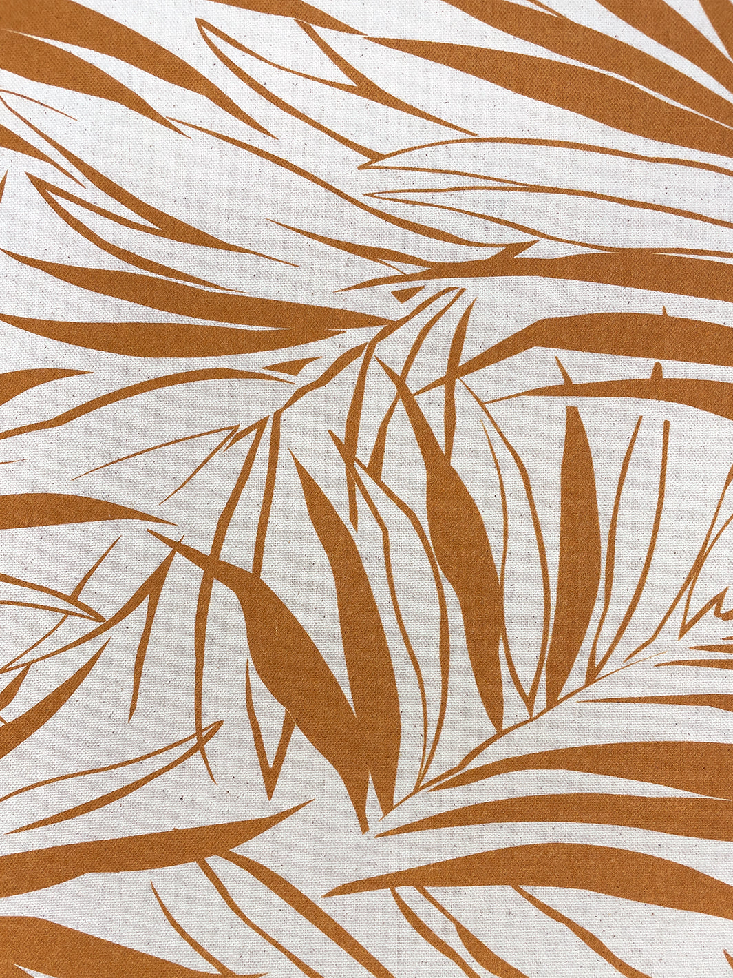 fabric by the yard majesty palm terracotta on raw canvas