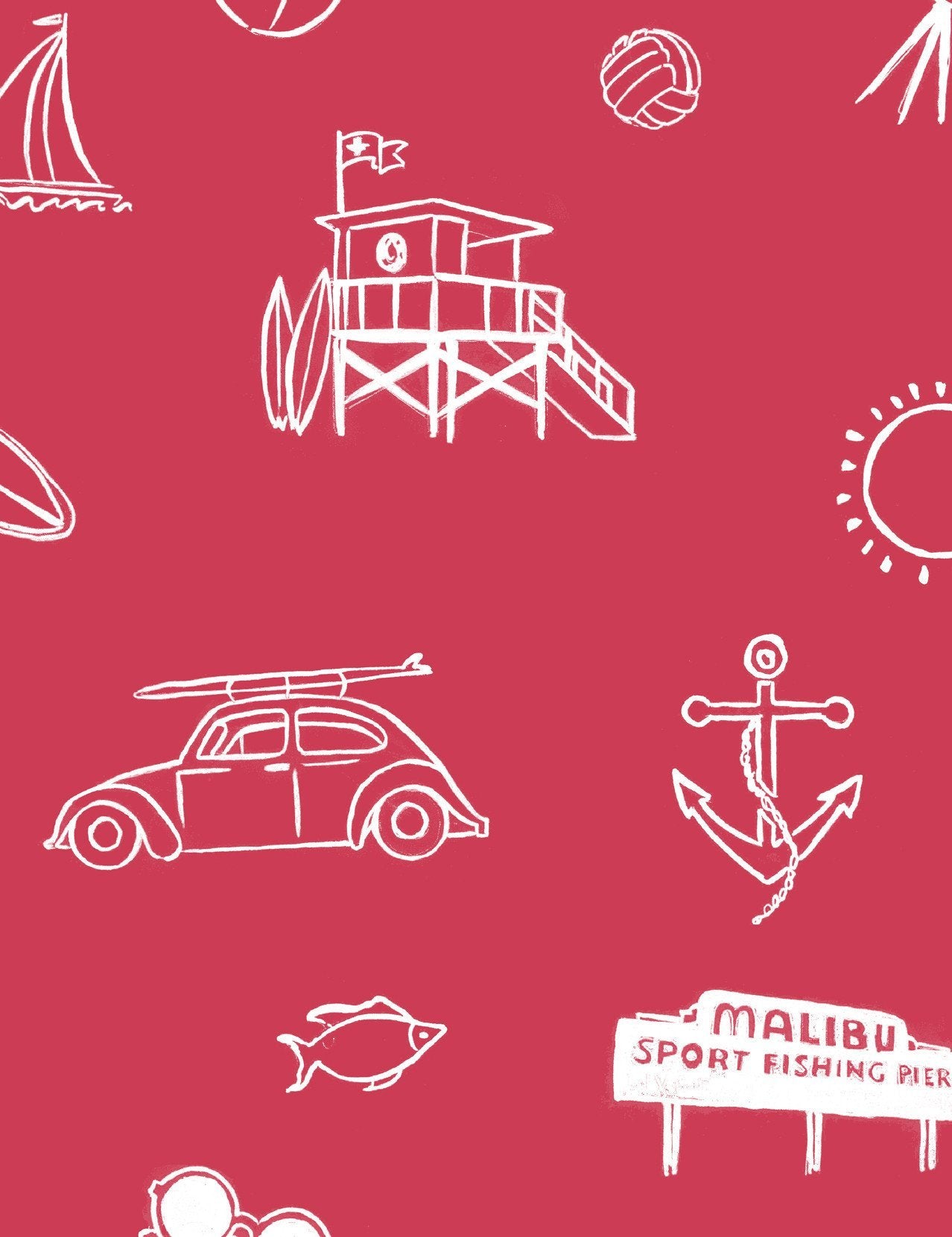 'Malibu' Wallpaper by Nathan Turner - Red Hot
