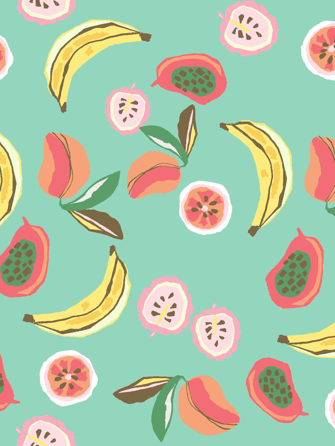 mango papaya wallpaper by tea collection carribean