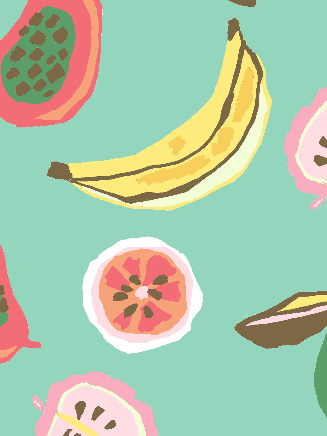 mango papaya wallpaper by tea collection carribean