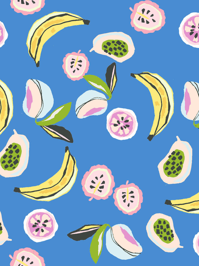 'Mango Papaya' Wallpaper by Tea Collection - Cerulean