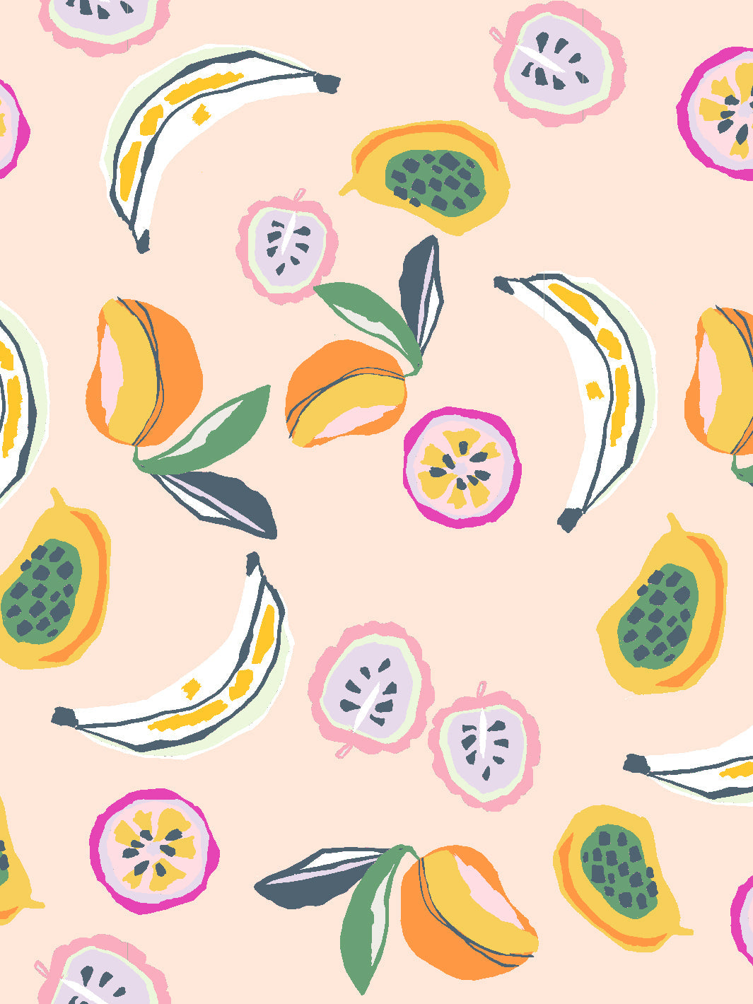 mango papaya wallpaper by tea collection peach