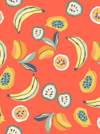 'Mango Papaya' Wallpaper by Tea Collection - Persimmon