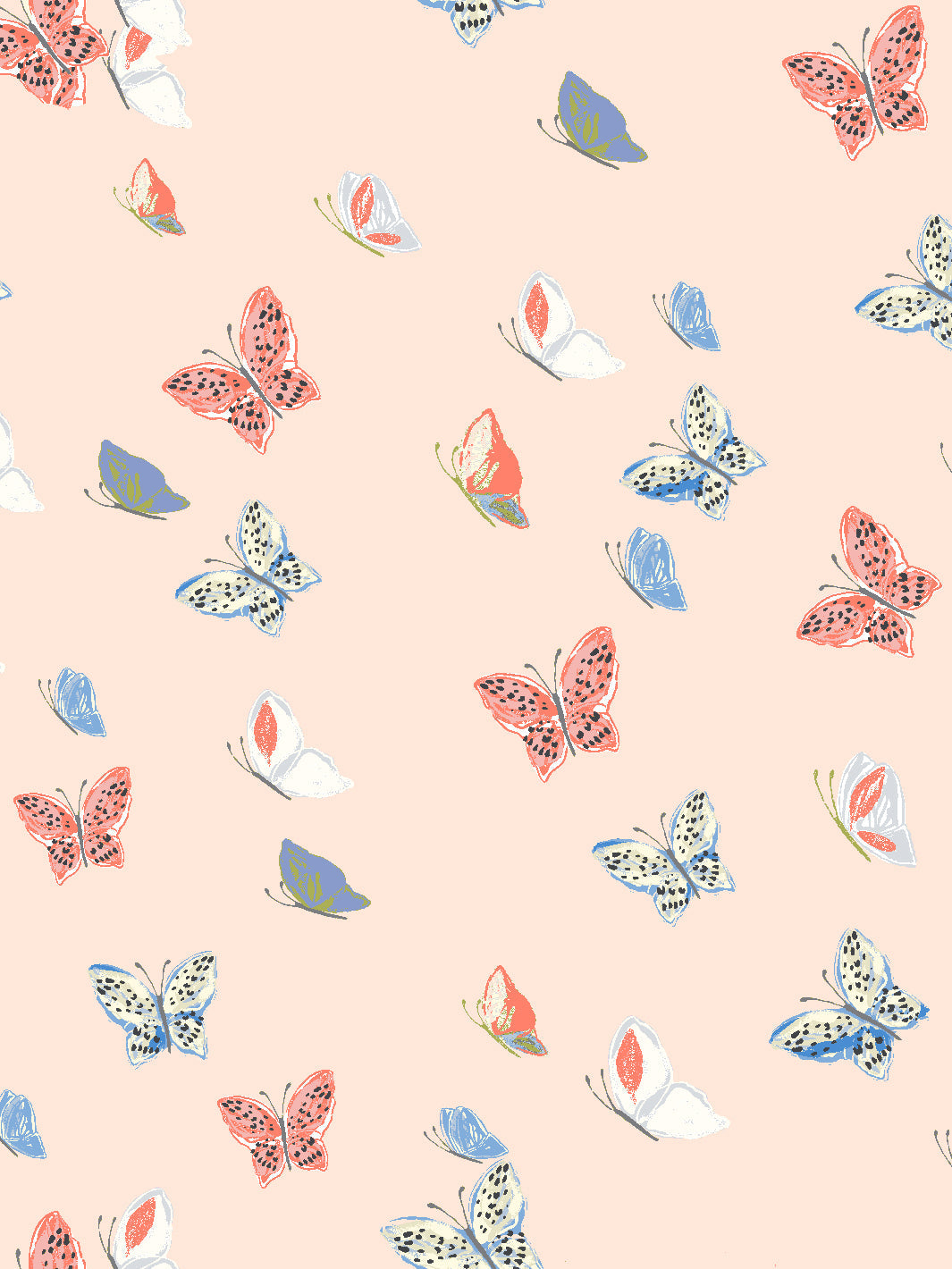 mariposa wallpaper by tea collection peach
