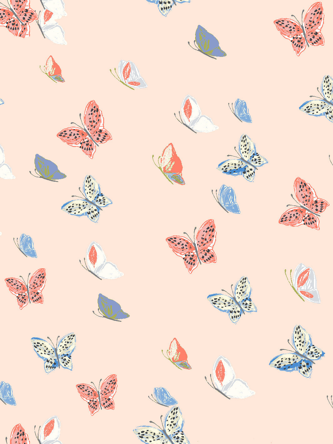 'Mariposa' Wallpaper by Tea Collection - Peach