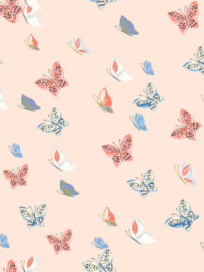 mariposa wallpaper by tea collection peach