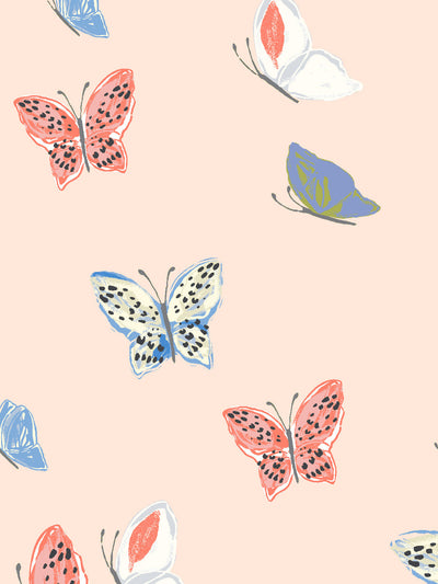 mariposa wallpaper by tea collection peach