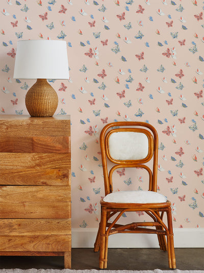 mariposa wallpaper by tea collection peach