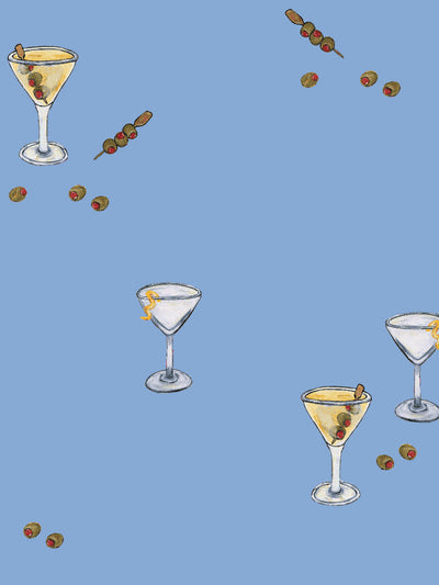 'Martini' Wallpaper by CAB x Carlyle - Blue