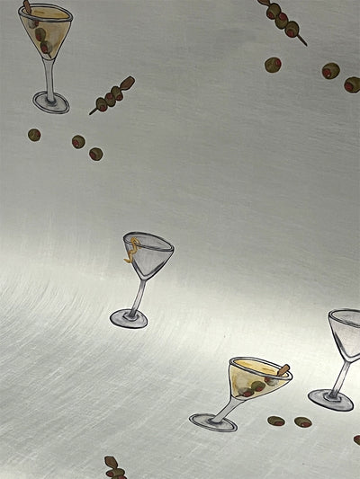 'Martini' Wallpaper by CAB x Carlyle - Matte Silver