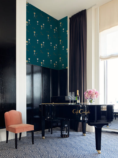 'Martini' Wallpaper by CAB x Carlyle - Peacock