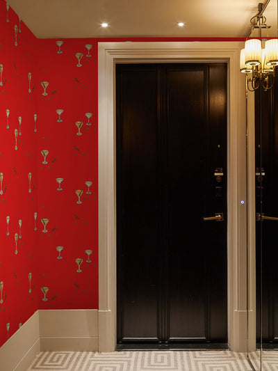 'Martini' Wallpaper by CAB x Carlyle - Red