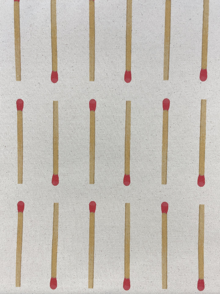 fabric by the yard matchstick natural on raw canvas