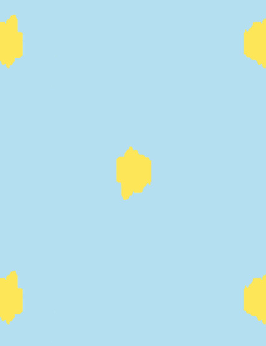 'Medina Dot' Wallpaper by Wallshoppe - Daffodil / Baby Blue